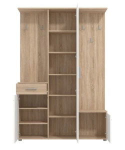 Mobile da ingresso "barcellona" legno con specchio, 133x33x197 cm